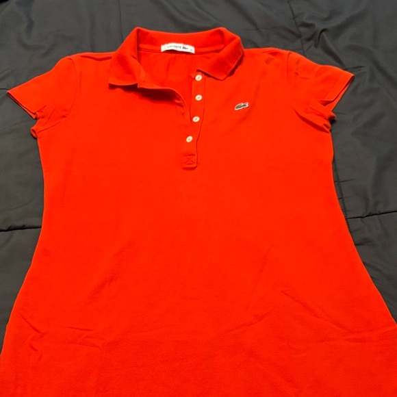 Lacoste Orange Honeycomb Polo Dress - Picture 1 of 5